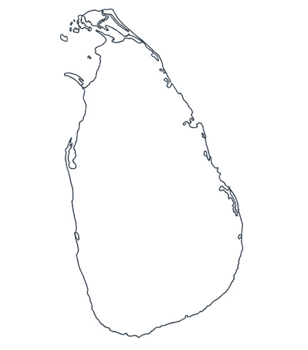 Route map of Sri Lanka